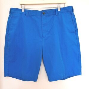 Brooks Brothers 346 Mens Blue Chino Shorts Size 40 Cotton Flat Front 4894-042CB4
